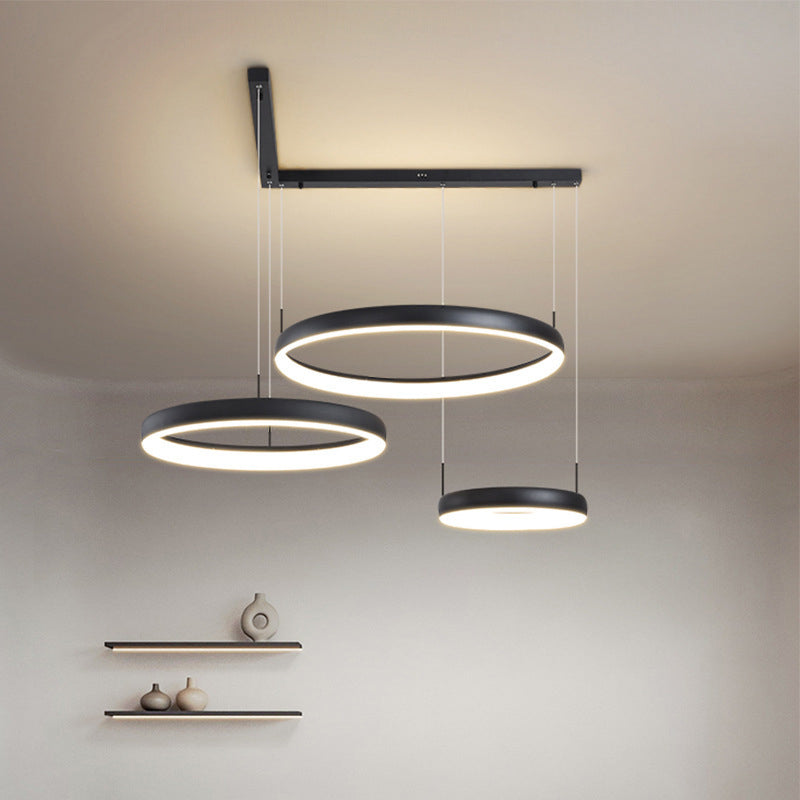 Circular Hanging Pendant Lights Modern Style Metal Chandelier Light Fixture