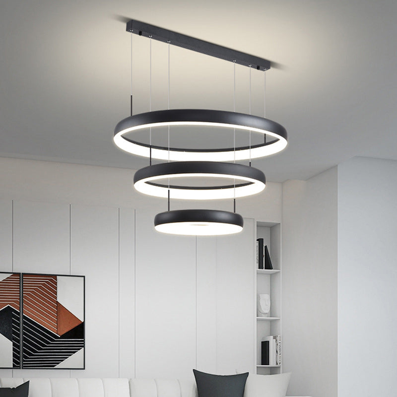 Circular Hanging Pendant Lights Modern Style Metal Chandelier Light Fixture