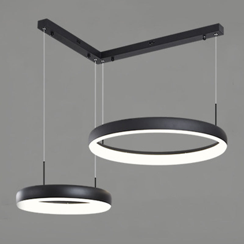 Circular Hanging Pendant Lights Modern Style Metal Chandelier Light Fixture