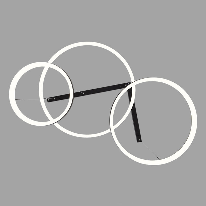 Circular Hanging Pendant Lights Modern Style Metal Chandelier Light Fixture