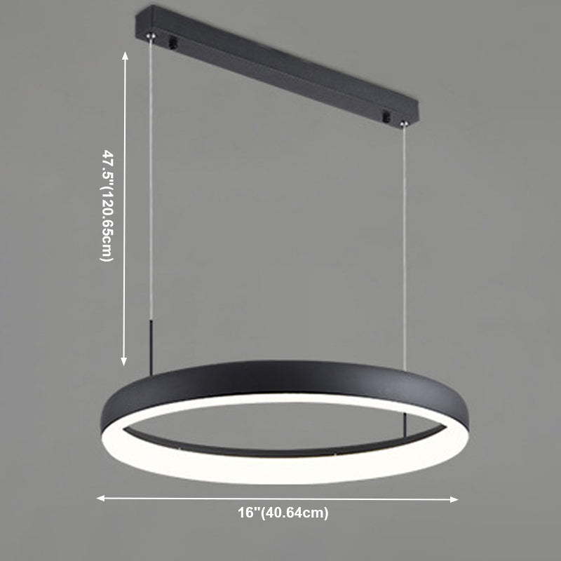 Circular Hanging Pendant Lights Modern Style Metal Chandelier Light Fixture