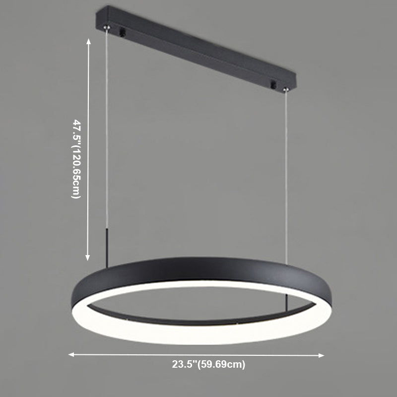 Circular Hanging Pendant Lights Modern Style Metal Chandelier Light Fixture