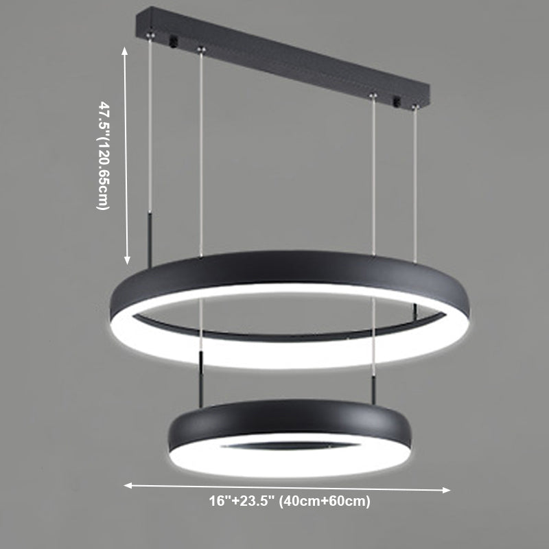 Circular Hanging Pendant Lights Modern Style Metal Chandelier Light Fixture