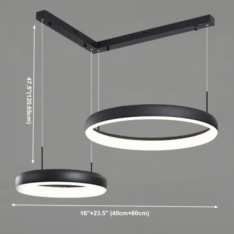 Circular Hanging Pendant Lights Modern Style Metal Chandelier Light Fixture