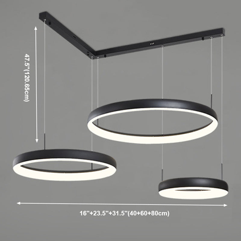 Cirkelvormige hangende hanglampen moderne stijl metalen kroonluchter verlichtingsarmatuur