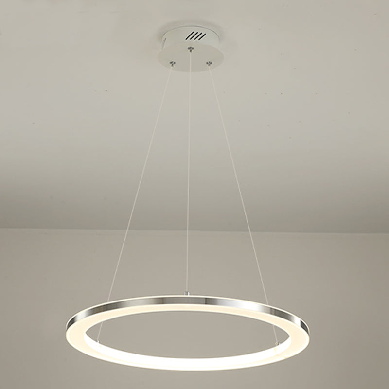 Circular 1-Light Hanging Light Fixtures Modern Style Metal Chandelier Pendant Light