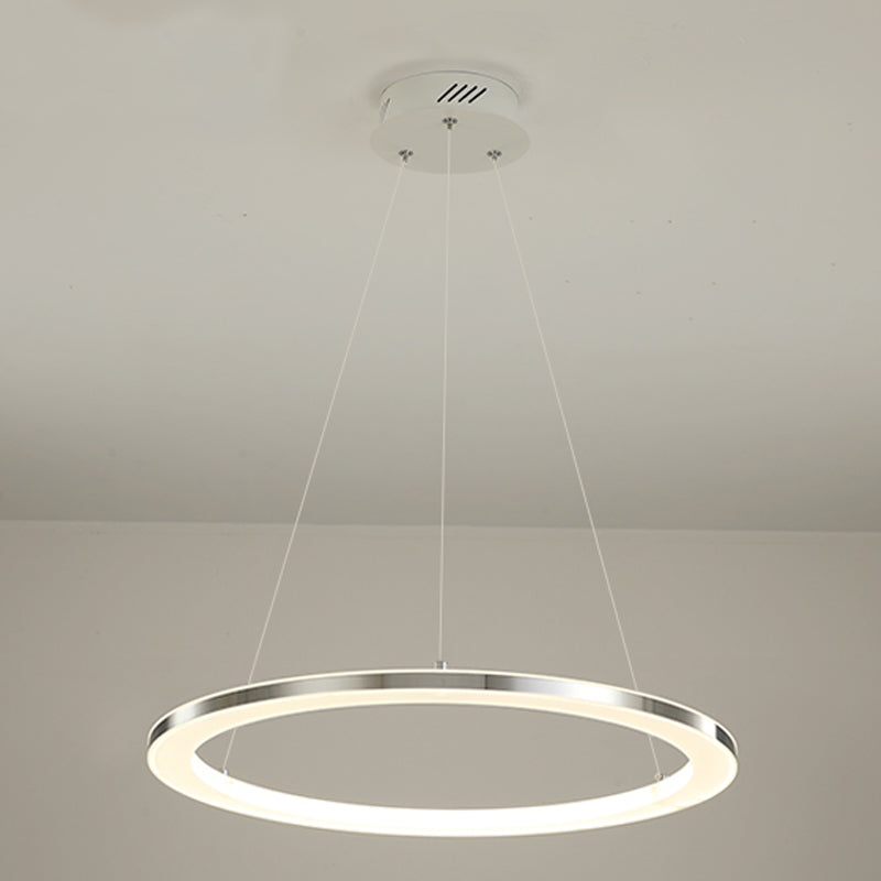 Circular 1-Light Hanging Light Fixtures Modern Style Metal Chandelier Pendant Light