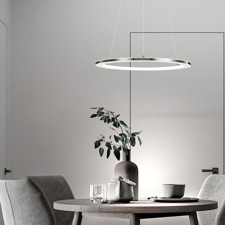 Circular 1-Light Hanging Light Fixtures Modern Style Metal Chandelier Pendant Light
