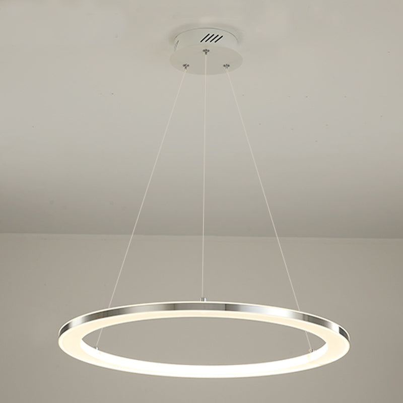 Circular 1-Light Hanging Light Fixtures Modern Style Metal Chandelier Pendant Light