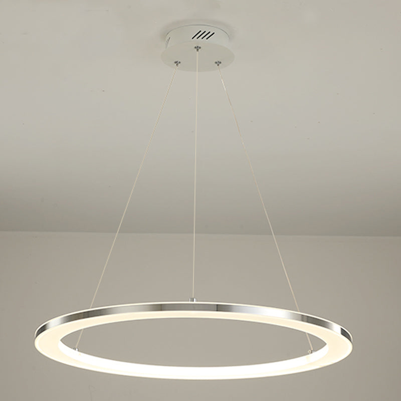Circular 1-Light Hanging Light Fixtures Modern Style Metal Chandelier Pendant Light