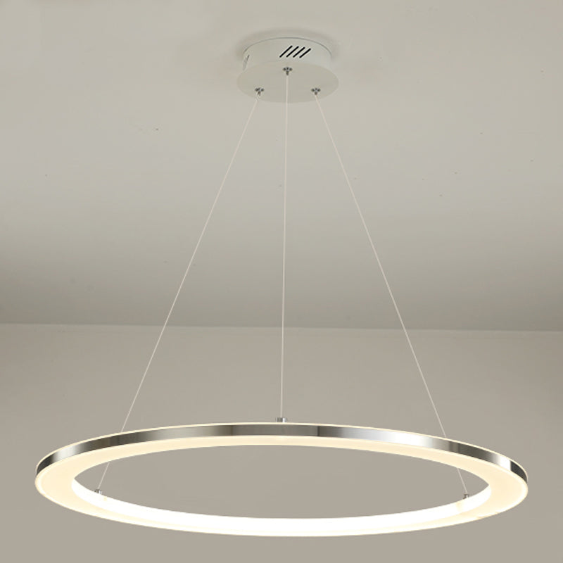 Circular 1-Light Hanging Light Fixtures Modern Style Metal Chandelier Pendant Light