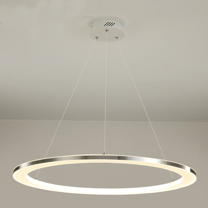 Circular 1-Light Hanging Light Fixtures Modern Style Metal Chandelier Pendant Light