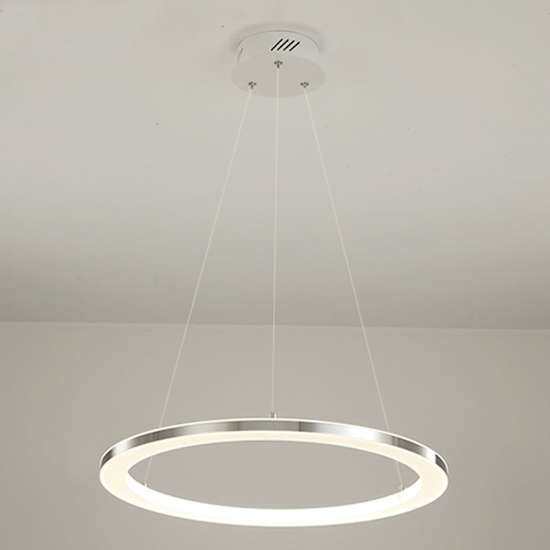 Circular 1-Light Hanging Light Fixtures Modern Style Metal Chandelier Pendant Light