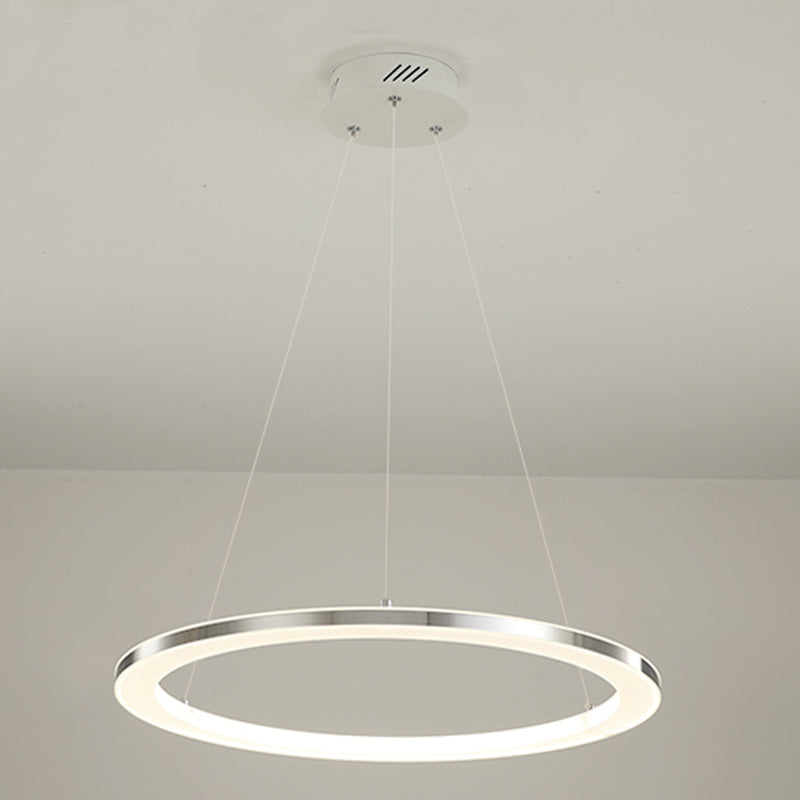 Circular 1-Light Hanging Light Fixtures Modern Style Metal Chandelier Pendant Light