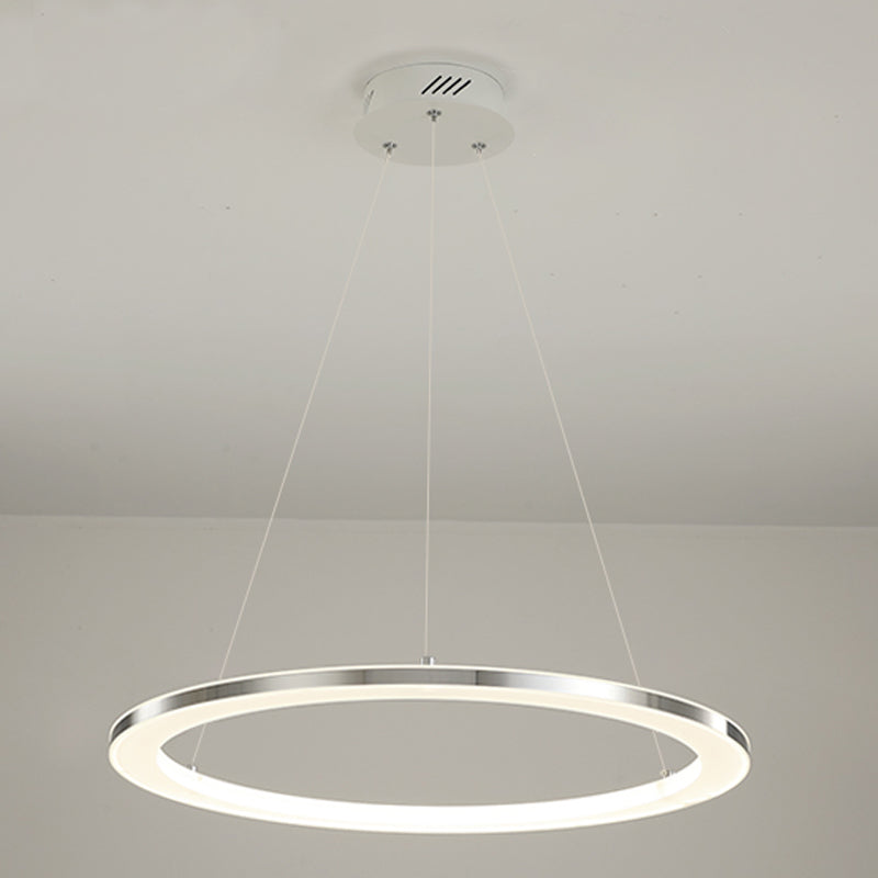 Circular 1-Light Hanging Light Fixtures Modern Style Metal Chandelier Pendant Light