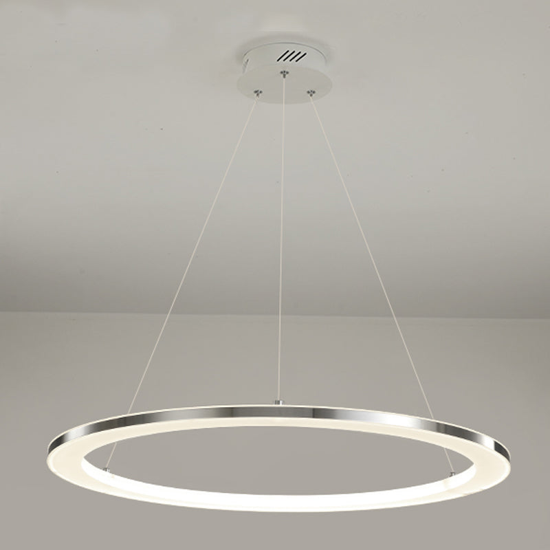 Circular 1-Light Hanging Light Fixtures Modern Style Metal Chandelier Pendant Light