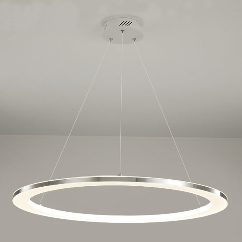 Circular 1-Light Hanging Light Fixtures Modern Style Metal Chandelier Pendant Light