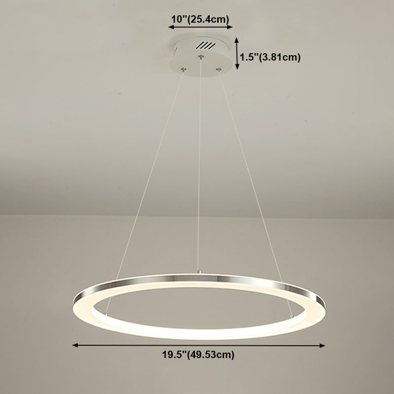 Circular 1-Light Hanging Light Fixtures Modern Style Metal Chandelier Pendant Light