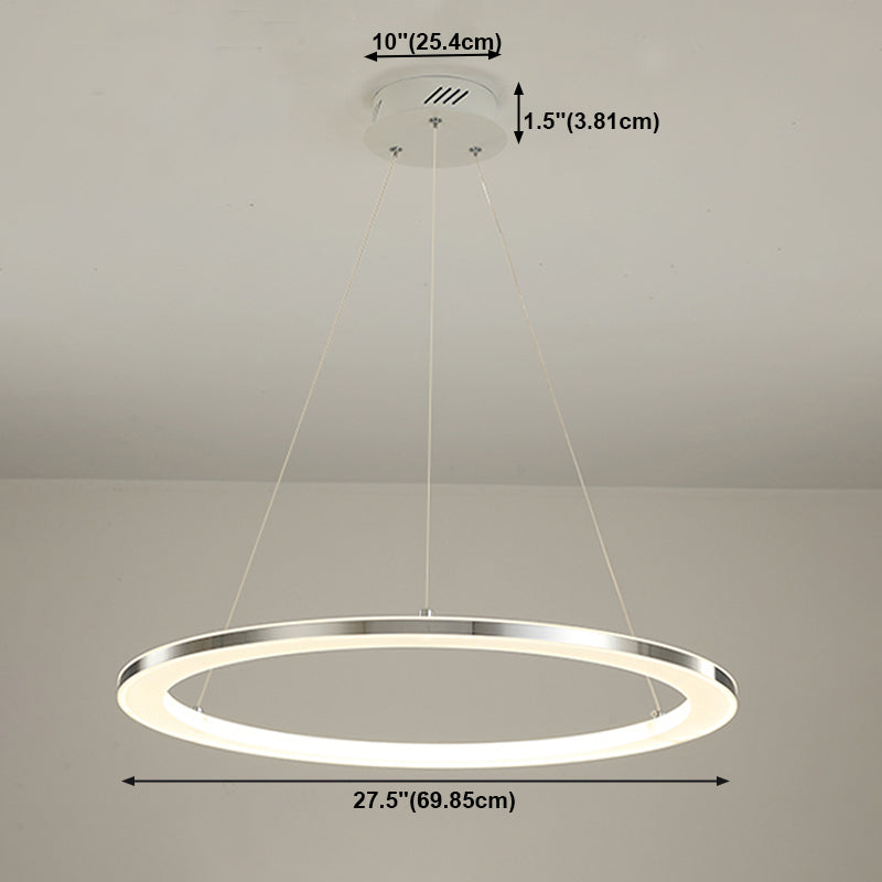 Circular 1-Light Hanging Light Fixtures Modern Style Metal Chandelier Pendant Light