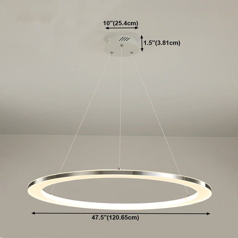 Circular 1-Light Hanging Light Fixtures Modern Style Metal Chandelier Pendant Light