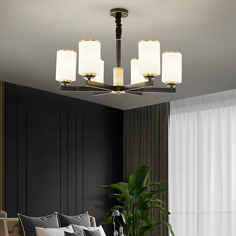 Lichte luxe stijl kroonluchter verlichtingsarmaturen cilindrisch koperen plafond kroonluchter