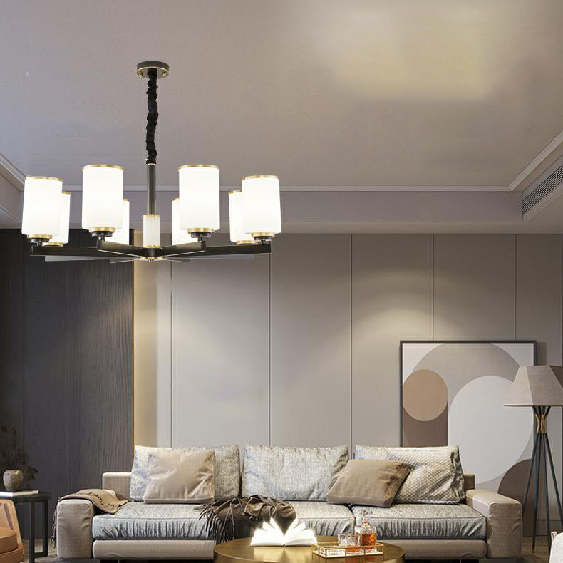 Lichte luxe stijl kroonluchter verlichtingsarmaturen cilindrisch koperen plafond kroonluchter