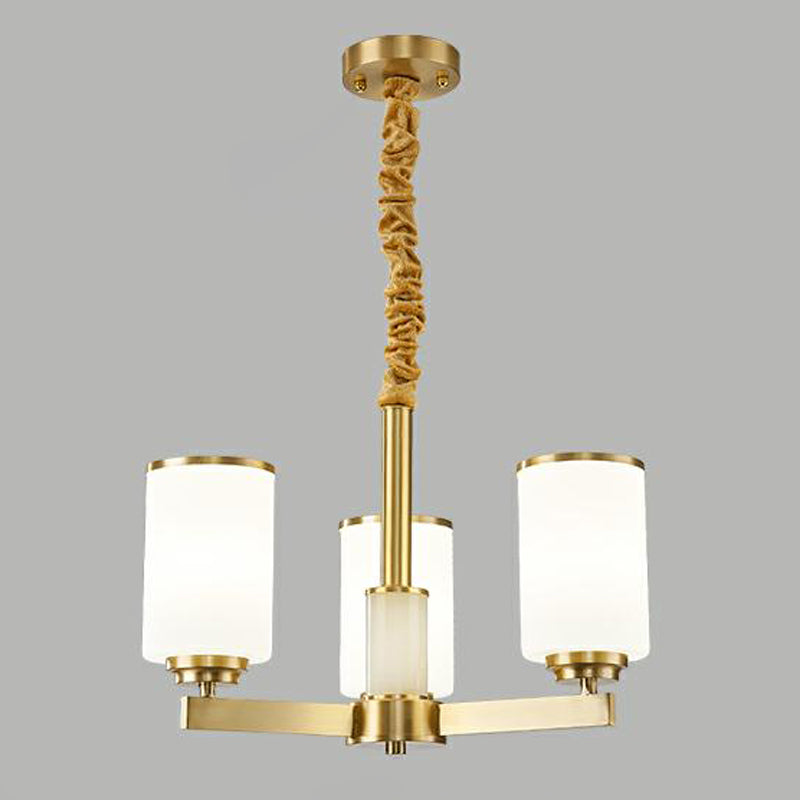 Lichte luxe stijl kroonluchter verlichtingsarmaturen cilindrisch koperen plafond kroonluchter