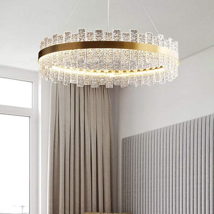 Lichte luxe stijl kroonluchter verlichtingsarmaturen cirkelvormige kristal LED -plafond kroonluchter
