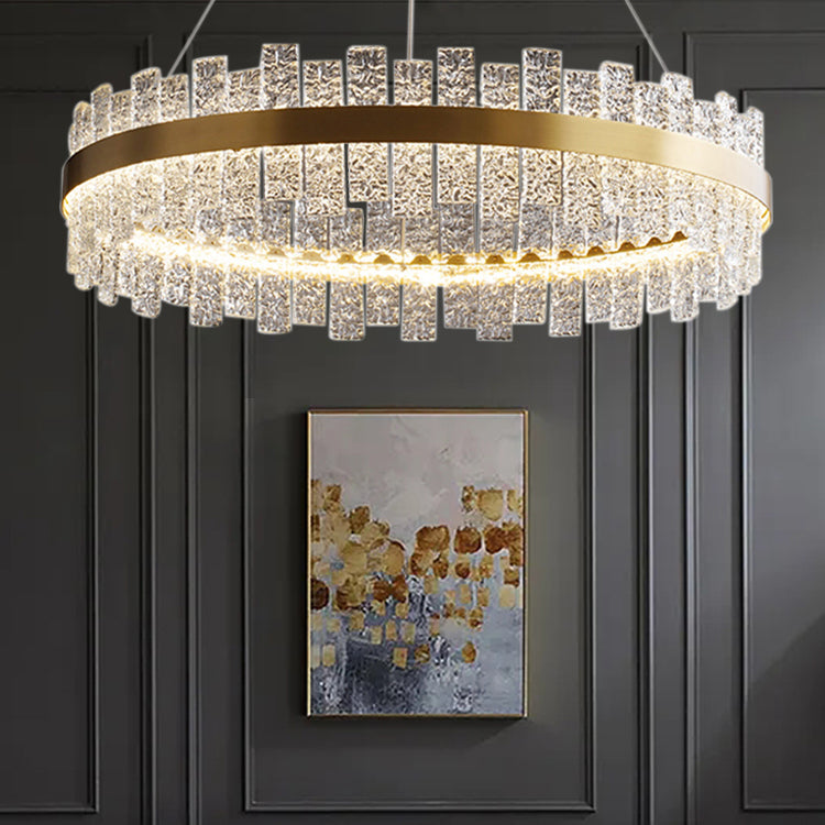 Lichte luxe stijl kroonluchter verlichtingsarmaturen cirkelvormige kristal LED -plafond kroonluchter