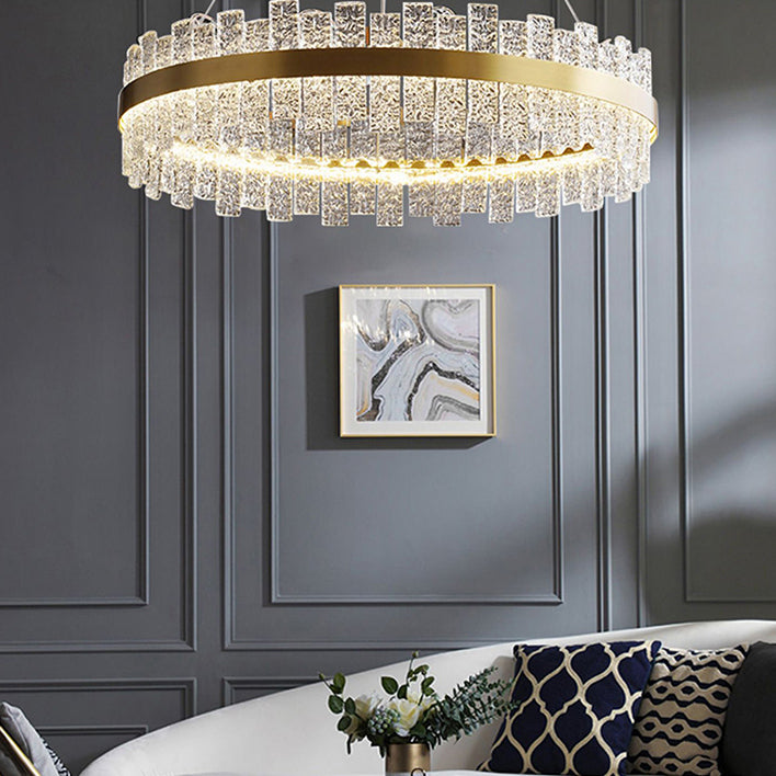 Lichte luxe stijl kroonluchter verlichtingsarmaturen cirkelvormige kristal LED -plafond kroonluchter