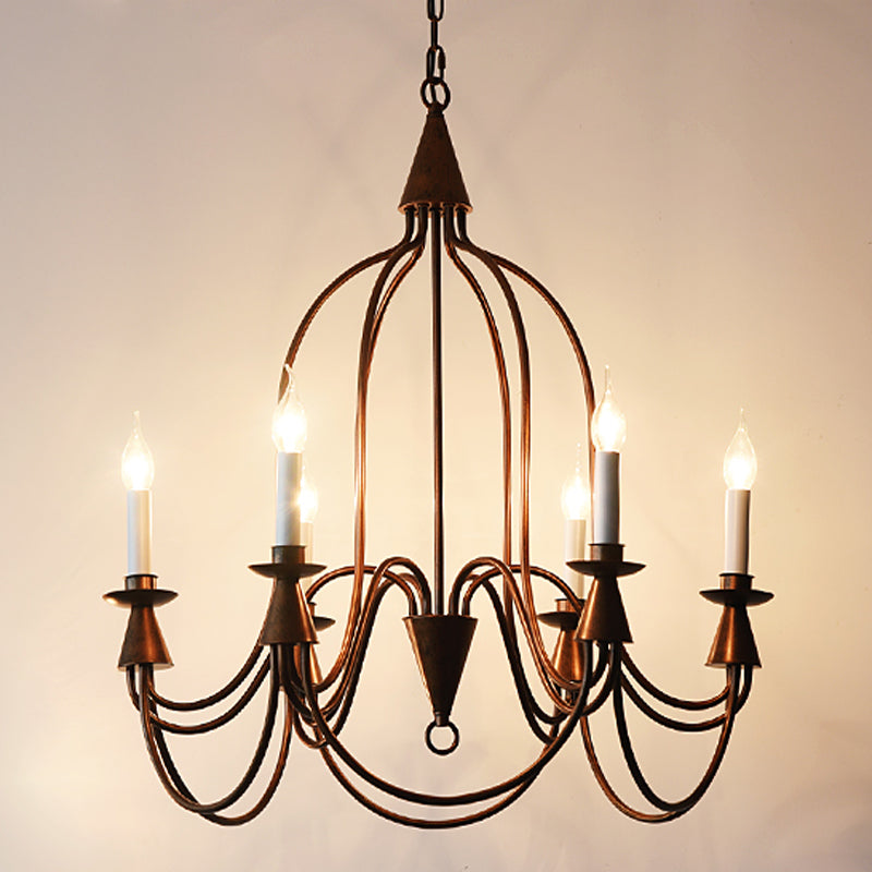 American Classic Style Hanging Chandelier Light Metal Ceiling Chandelier