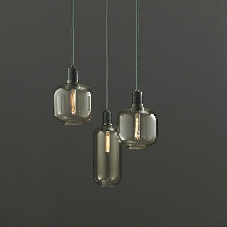 Moderner künstlerischer Stil Single Hanging Lampe Marmor Geometrische Anhänger Licht mit Glasschatten