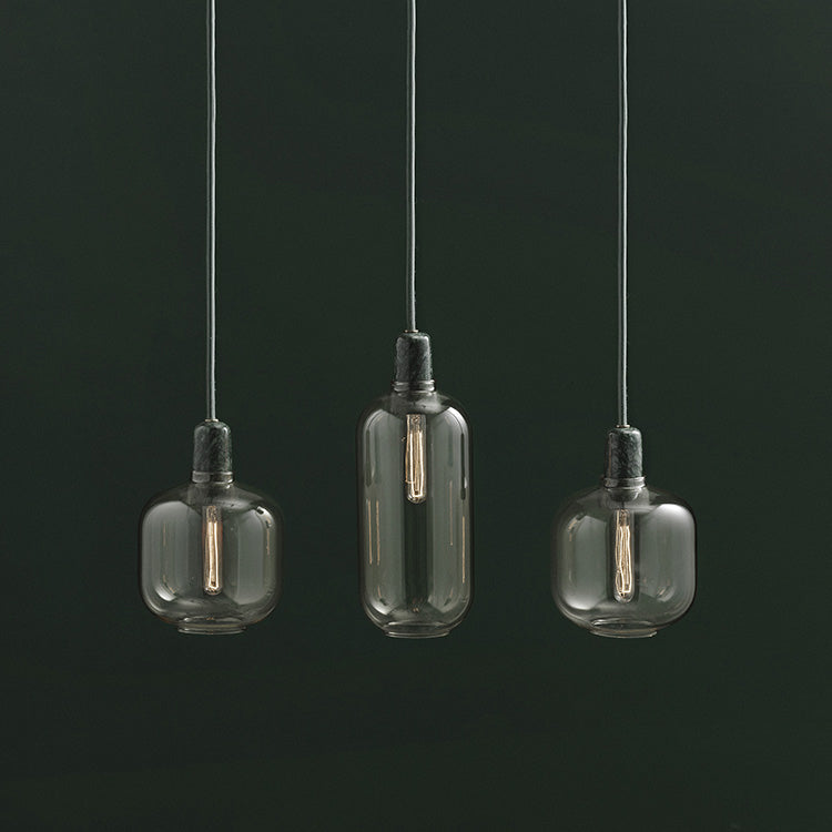 Moderner künstlerischer Stil Single Hanging Lampe Marmor Geometrische Anhänger Licht mit Glasschatten