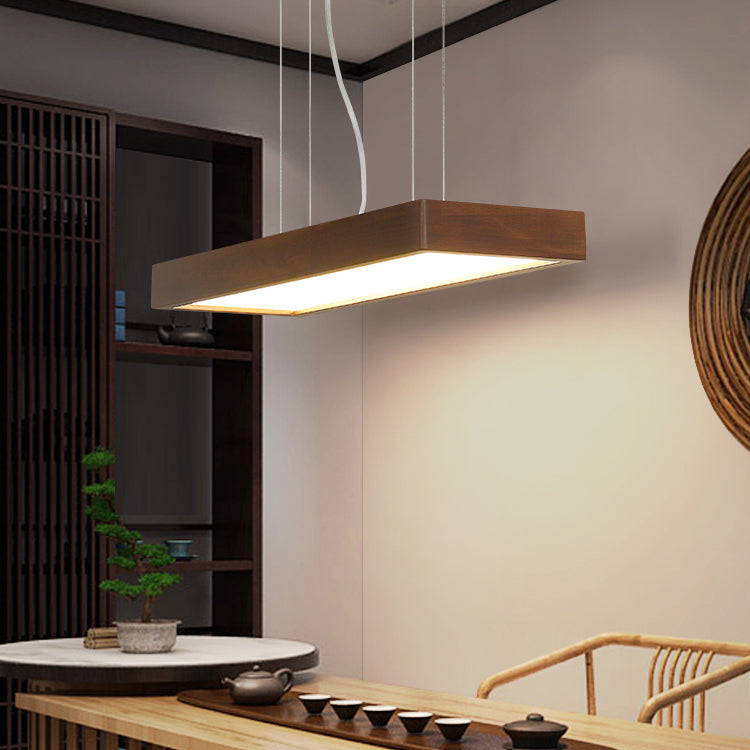 Rechthoek kroonluchter verlichtingsarmaturen eigentijds hout 1 lichte eiland kroonluchter