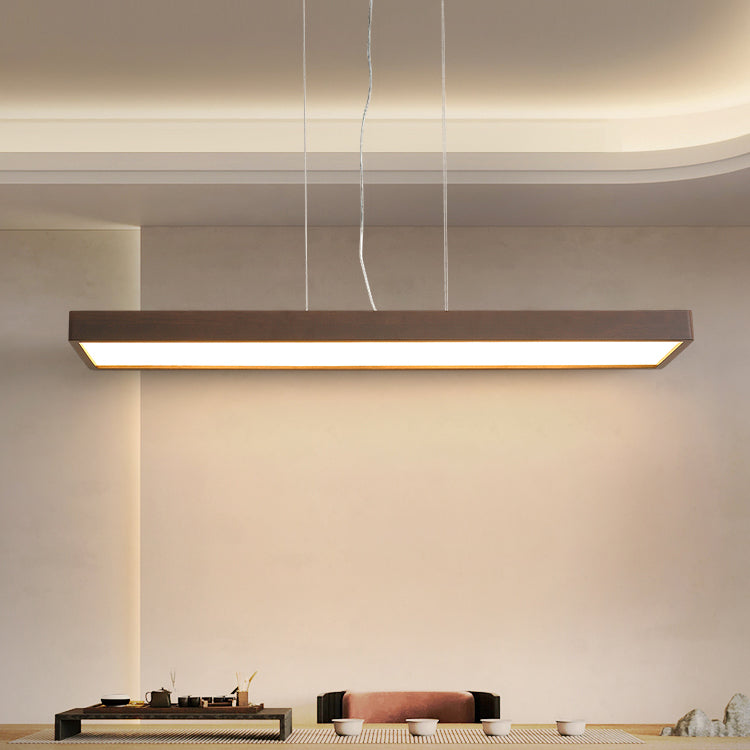 Rechthoek kroonluchter verlichtingsarmaturen eigentijds hout 1 lichte eiland kroonluchter