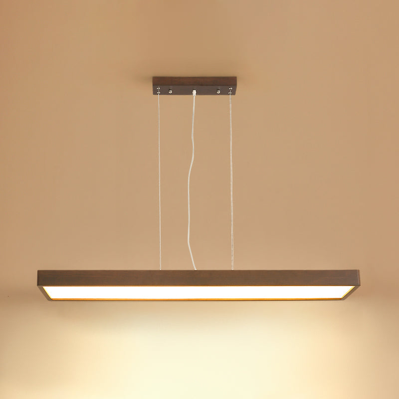 Rechthoek kroonluchter verlichtingsarmaturen eigentijds hout 1 lichte eiland kroonluchter