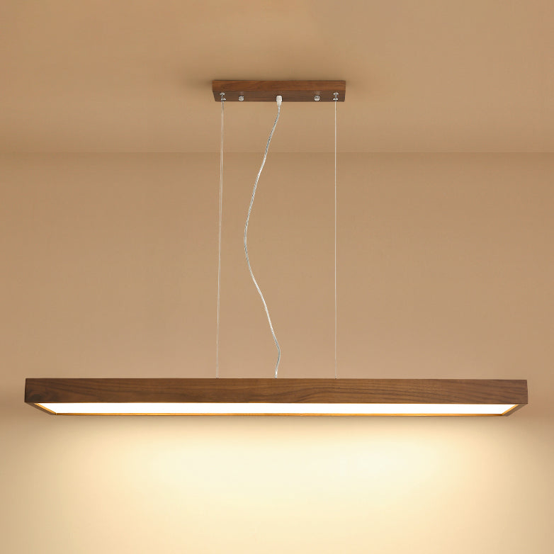 Rechthoek kroonluchter verlichtingsarmaturen eigentijds hout 1 lichte eiland kroonluchter