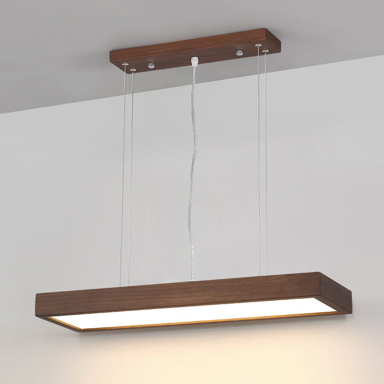 Rechthoek kroonluchter verlichtingsarmaturen eigentijds hout 1 lichte eiland kroonluchter