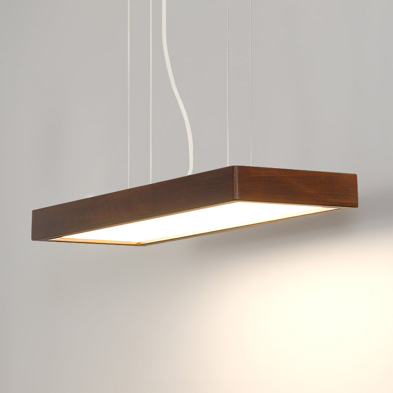 Rechthoek kroonluchter verlichtingsarmaturen eigentijds hout 1 lichte eiland kroonluchter