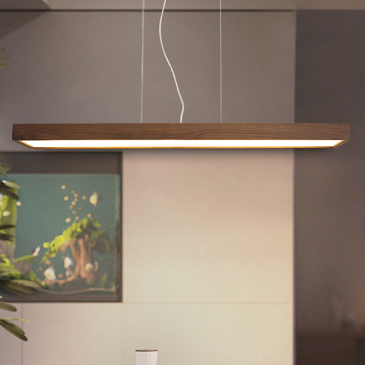 Rechthoek kroonluchter verlichtingsarmaturen eigentijds hout 1 lichte eiland kroonluchter