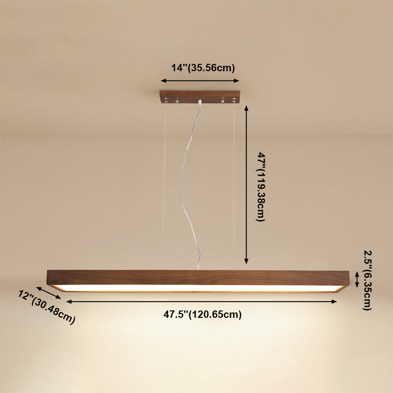 Rechthoek kroonluchter verlichtingsarmaturen eigentijds hout 1 lichte eiland kroonluchter