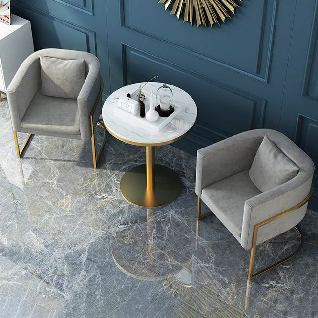 Sillas de comedor tapizadas de estilo contemporáneo, sillas con respaldo sólido para el hogar