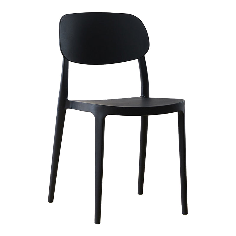Silla lateral abierta apilable de cena sin brazos del plástico escandinavo de las sillas
