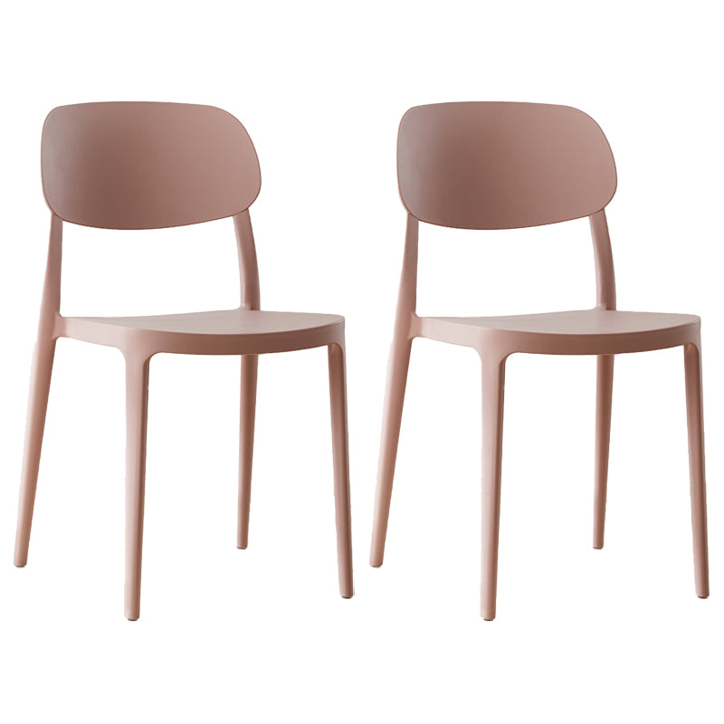 Silla lateral abierta apilable de cena sin brazos del plástico escandinavo de las sillas