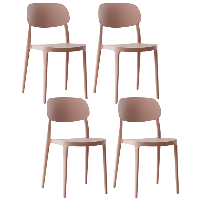 Silla lateral abierta apilable de cena sin brazos del plástico escandinavo de las sillas