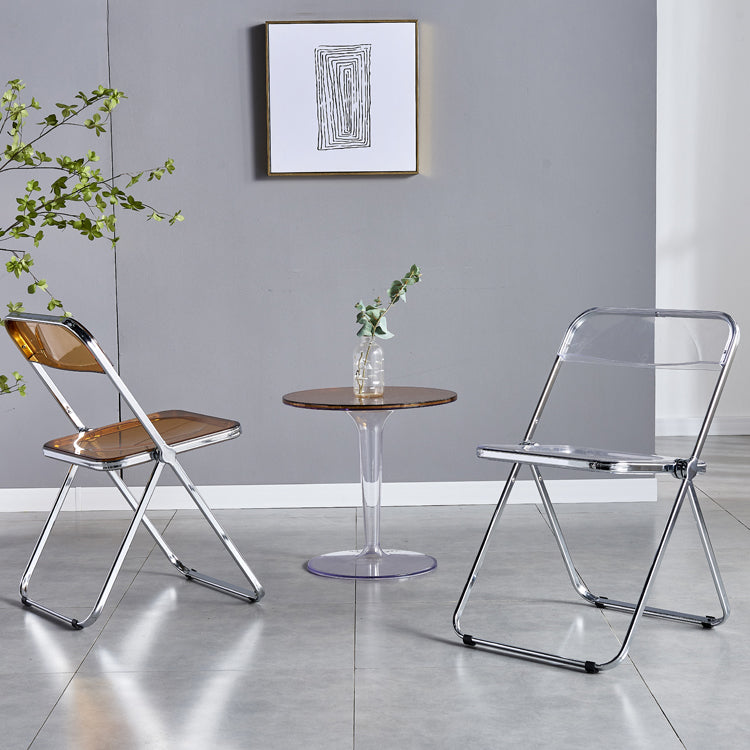 Chaise latérale pliante sans bras de style contemporain, chaise d'appoint simple à dossier ouvert