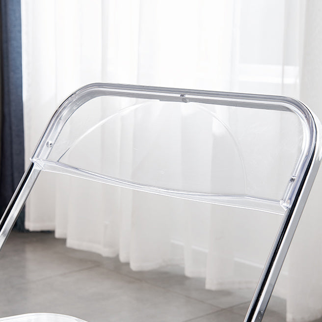 Chaise latérale pliante sans bras de style contemporain, chaise d'appoint simple à dossier ouvert