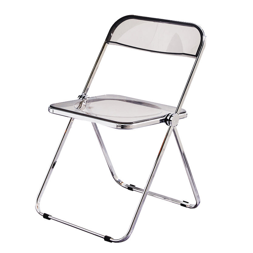 Chaise latérale pliante sans bras de style contemporain, chaise d'appoint simple à dossier ouvert