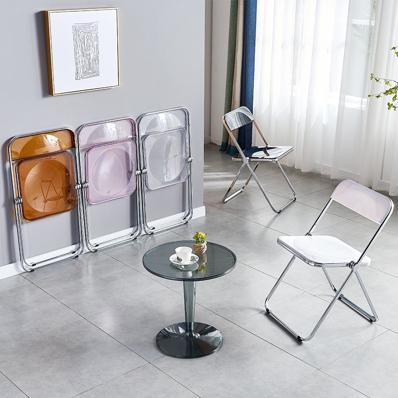 Chaise latérale pliante sans bras de style contemporain, chaise d'appoint simple à dossier ouvert