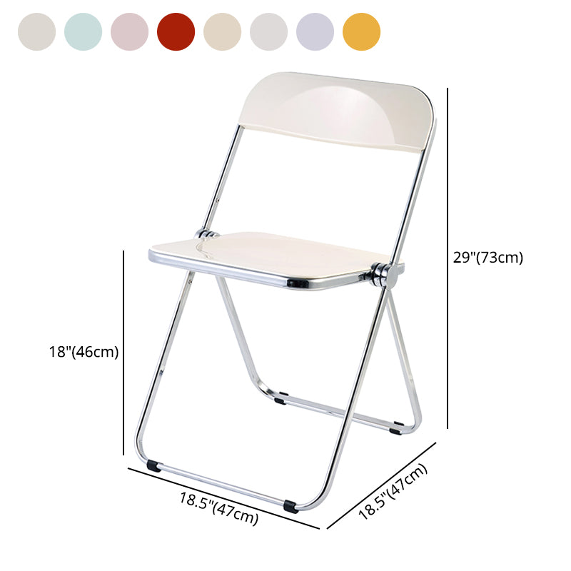 Chaise latérale pliante sans bras de style contemporain, chaise d'appoint simple à dossier ouvert